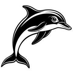 Fototapeta premium dolphin silhouette isolated on white
