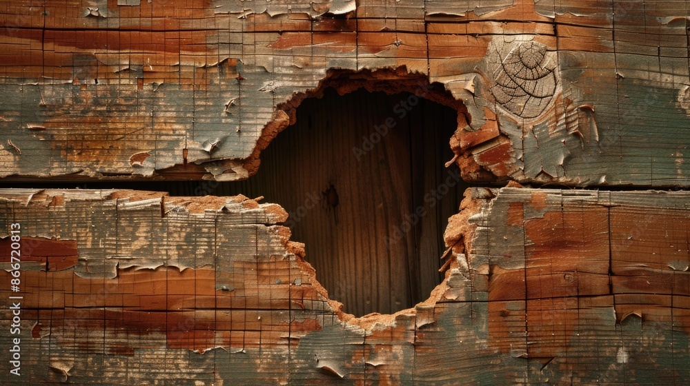 Poster a wooden piece with a hole, suitable for various uses such as crafting or diy projects