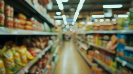 Fototapeta premium A supermarket scene with a blurred background