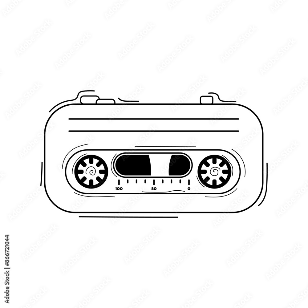 Aufkleber cassette black vector. vintage cassette player vector. vector set of cassettes. cassette template ve