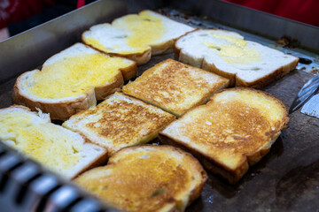 Toasting Bread in Fry Pan