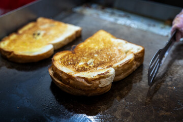 Toasting Bread in Fry Pan