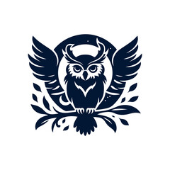 vector Owl silhouette design illustration template