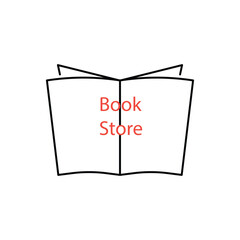 black thin line book store logo. concept of tutorials, bible, paperback, textbook, ebook, encyclopedia, notebook. flat linear style trend modern brand design
