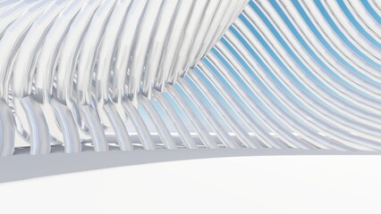 Abstract architecture background curved design interior 3d render