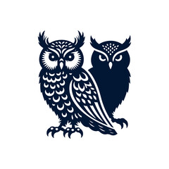 vector Owl silhouette design illustration template