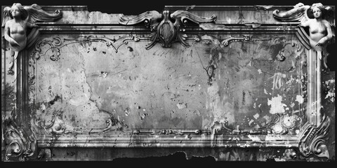 Fototapeta premium A classic black and white photograph of a urban wall with textures and patterns