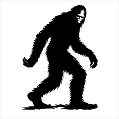Bigfoot silhouette vector. Bigfoot silhouette isolated on a white background. Bigfoot silhouette t-shirt design Vector illustration.