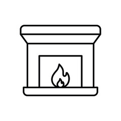 fireplace icon with white background vector stock illustration