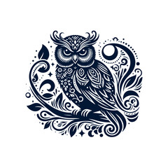 vector Owl silhouette design illustration template