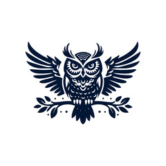 vector Owl silhouette design illustration template