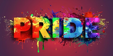 Colorful font "PRIDE" text for pride month