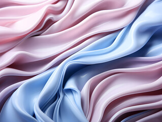 Folds of pink-blue fabric. Artificial intelligence. 