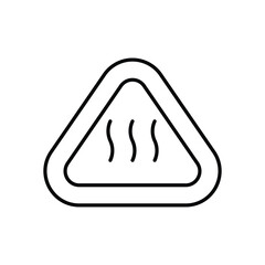 hot surface warning icon with white background vector stock illustration