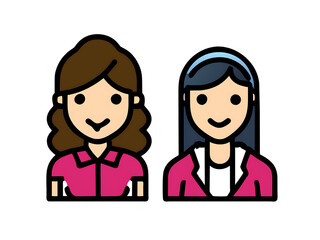 women social icon. women icon. vector icon. women face icon.