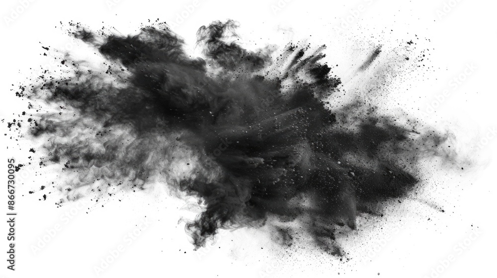 Poster a black and white photograph of a dust cloud, suitable for use in articles about pollution or enviro