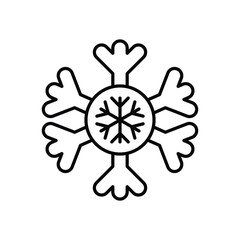snowflake icon with white background vector stock illustration