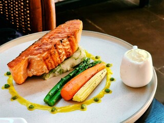 Grilled Salmon with Mixed Vegetables