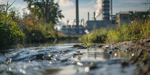 Fototapeta premium stream affected by industrial pollution. 