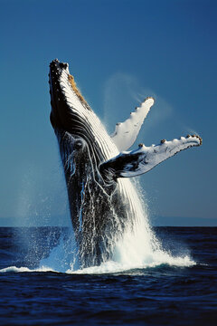 Wal springt aus dem Wasser