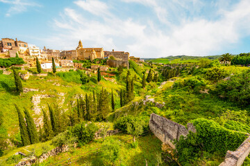 Gravina in Puglia ancient town, bridge and canyon. Apulia, Italy. Europe