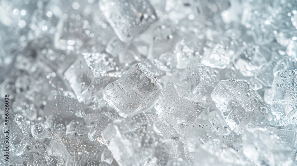 Poster a pile of ice cubes sitting on a table