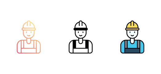 Obraz premium Worker icon design with white background stock illustration