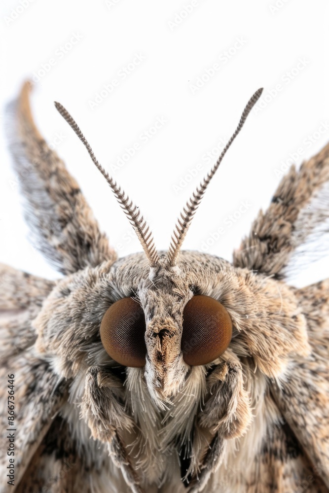 Aufkleber A detailed image of a moth's face features intricate details and patterns