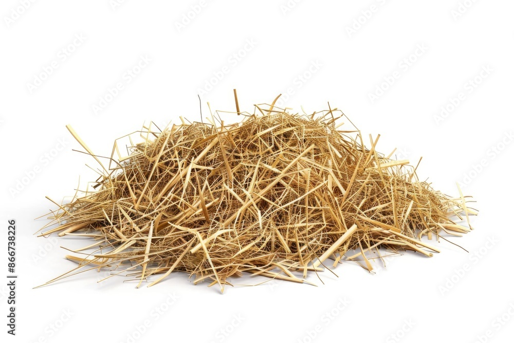Poster A stack of hay on a clean and simple white background