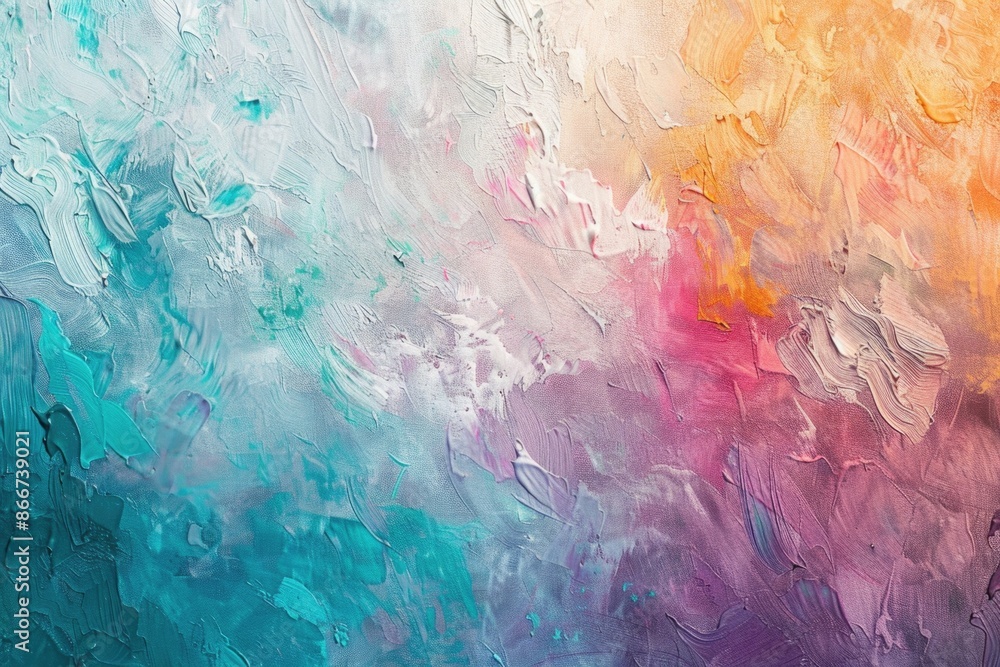 Poster Abstract art featuring a vibrant multicolored background with swirling shapes and patterns
