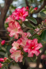 adenium pink in the dawn