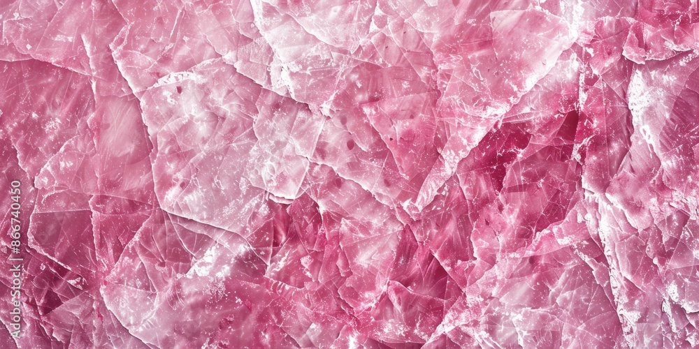 Poster A detailed view of a pink marble surface with intricate patterns and textures