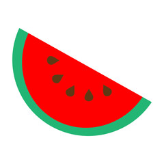 Watermelon Slice Vector Flat Icon Design