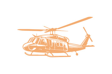 Helicopter vector silhouette.