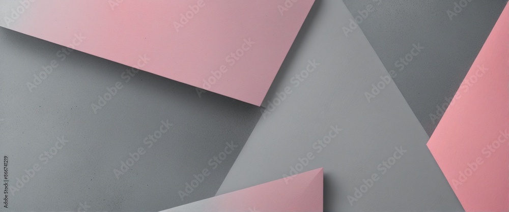 Aufkleber modern computer design: grey gradient banner with abstract 3d shapes and rough concrete pattern for 