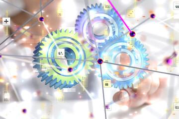 Obraz premium gear Technology background. Big data concept - 3d