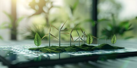 Corporate ESG Report Sustainable Practices in the Green Energy Sector. Concept Green Energy, Corporate Sustainability, ESG Report, Sustainable Practices, Corporate Governance