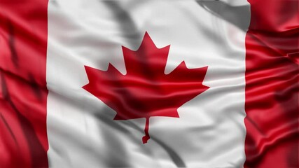 Canada Flag Animation Videos, Seamless Loop Animation, Realistic Canada Flag Background, Canada National Flag Flying Videos For You