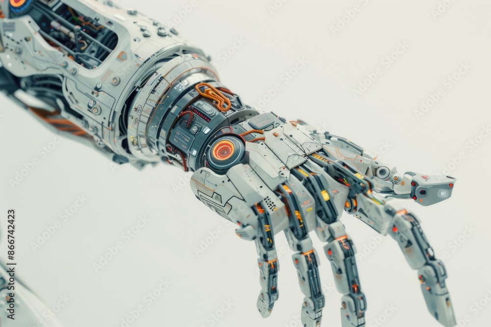Leinwandbilder close-up view of a robot's arm and hand, suitable for technology and innovation concept images