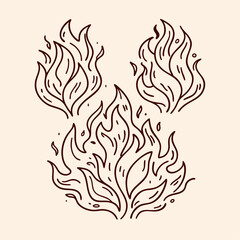 Hand drawn fire outline vector illustration (21)