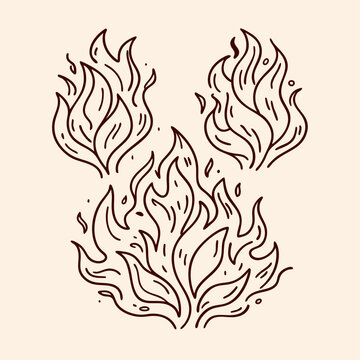 recommend clip art: Hand drawn fire outline vector illustration (21)