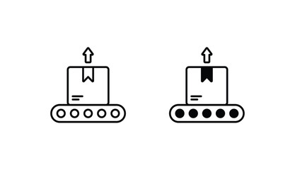 Unboxing icon design with white background stock illustration 