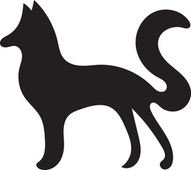 Fox real silhouette vector art