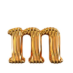 Fluted gold letter m