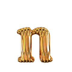Fluted gold letter n