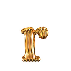 Fluted gold letter r