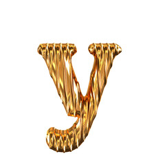 Fluted gold letter y