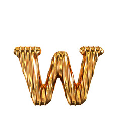 Fluted gold letter w