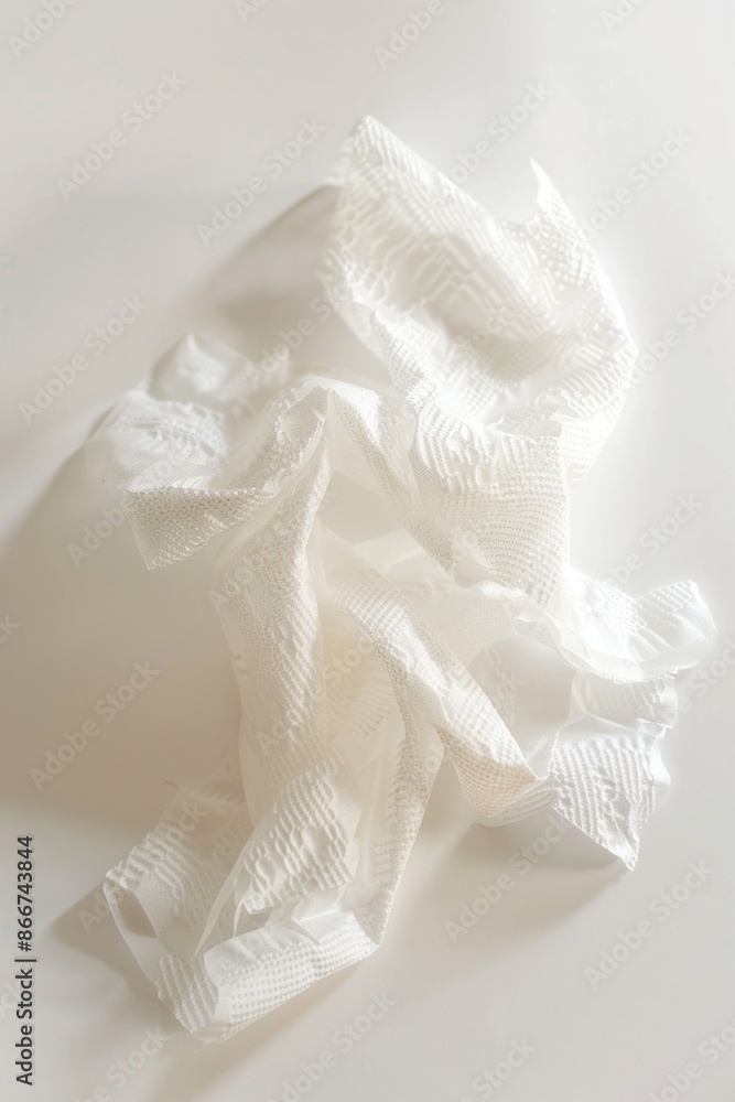 Aufkleber A stack of white fabric lying flat on a surface, possibly for display or use in a craft project