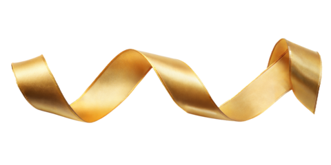 gold ribbon isolated on transparent background
